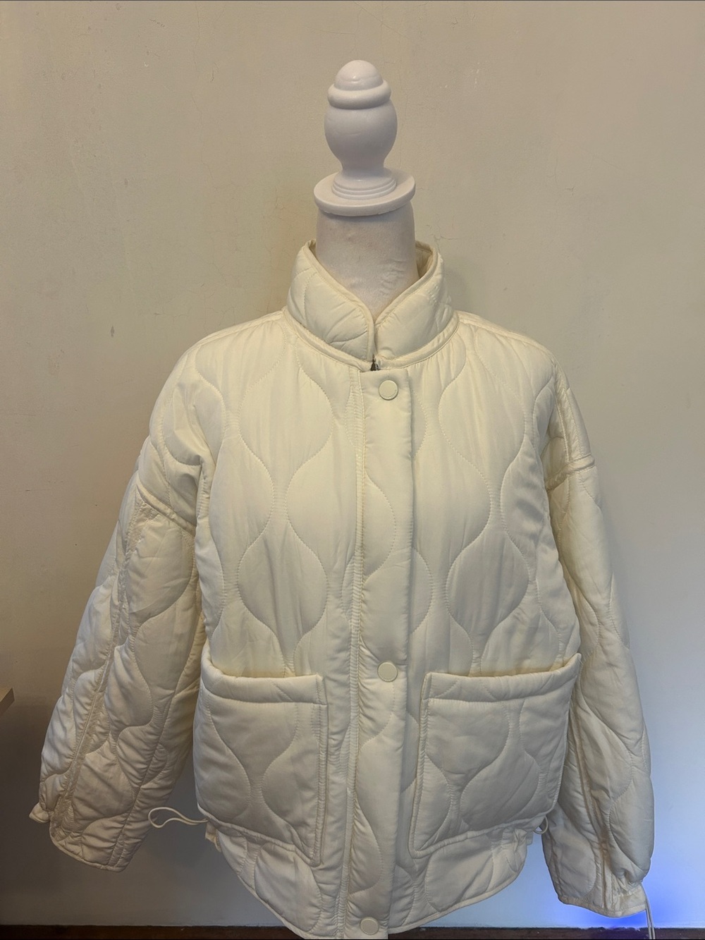Lucky Brand Women's Quilted Puffer Jacket - Cream Size M NWOT